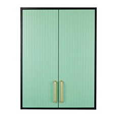 두진 트윈 컬러 욕실수납장, 에메랄드 그린, 1개