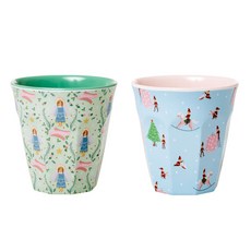 rice 幼兒印花餐具杯 M號 2入, Angel款+Elf款, 1組