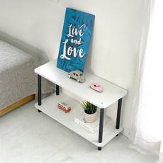 SixPoints 貝爾尼 黑色 800x300 室內收納層架, 2層, 白黑色