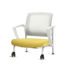 체어포커스 슬라이딩 좌식의자 C530, 화이트(팔걸이) + 화이트(등받이) + 고급 옐로우(방석), 1개