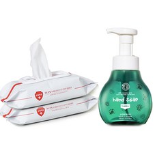 Mediwiper 洗手液紙巾 2p + 泡泡洗手液 300ml 套組, 1組