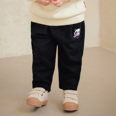 mollimelli 兒童款迷你熊貓風琴褶絨毛刷毛長褲