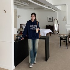 토마토팩토리 여성용 라치카 워싱 와이드 데님 팬츠 기본