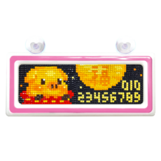 Blingbling 雙色車牌停車寶石十字繡 DIY套組, 福氣豬 + 白色粉紅, 1套