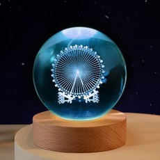 戀人水晶球 感性照明 變色情境燈 8cm + 禮物盒, 摩天輪