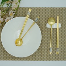 感動EL Gold Moon 24K純金鍍金 高爾夫金湯匙 2人份套組 + 收納盒 + 提袋 隨機出貨, 1套, 5種