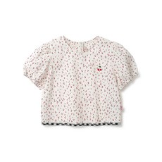 Perimitz 女童款櫻桃泡泡袖雪紡衫 P2321B356