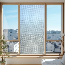 시트메이트 사생활보호 재사용가능 물로만 붙이는 무점착 창문 디자인 시트지, 크리스탈