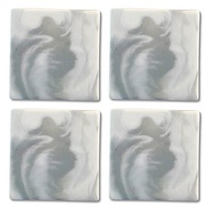Ju and Ji 方形大理石紋杯墊, 大理石紋灰色, 4個