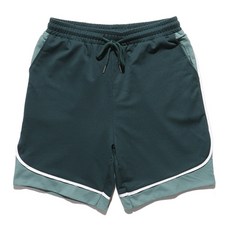 男款拼色鬆緊帶短褲