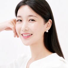 노이드비 골드 여성 진주귀걸이 한쌍 침타입 화이트