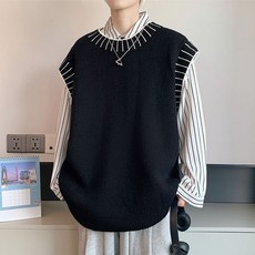 男款黑色101 Evan線條亮點配色背心 FC-2318991