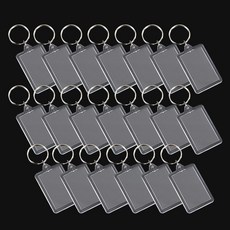 透明壓克力帶框照片鑰匙圈06中號, 20個, 透明