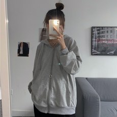 피어니스트 컬러 캐주얼 지퍼 후드 집업