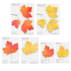 appree Sticky Leaf 楓葉造型便利貼 紅色3件組+黃色3件組Ｃ, 混色, 1組
