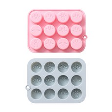 e家烘焙 表情12孔矽膠模具 2件組, 1套, 藍色, 粉紅色