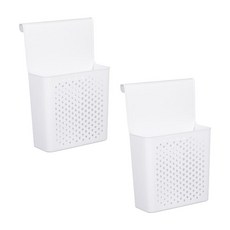 Block Mart 廚房壁掛式調味料收納籃, 2個, 白色