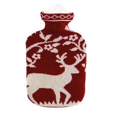 sanger 保溫水袋蒸氣包2L針織棉鹿, 1個