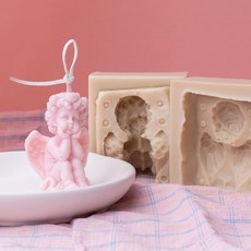 ANGLE THING 托腮微笑天使模具 矽膠模具 雙面立體型 2號 2入, 單一顏色