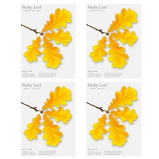 Appree Sticky Leaf 橡樹基本款便利貼 L, 黃色, 4個, 20張