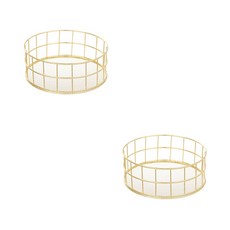 앤티스 페네스트라 철제 다용도 수납 바구니, 골드, 2개