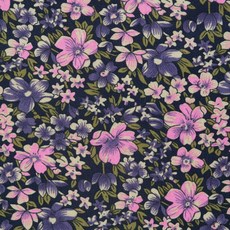 Chouchourroom 花朵 面料 布 織物 拼布 SH-011, 紫色, 1個