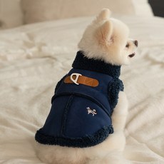 DOG-i 狗狗麂皮騎士外套, 1個, 海軍藍