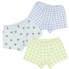 Maykids 甜蜜格紋系列童款印花棉質四角內褲 3件組