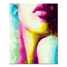 ADICO DIY 繪畫粉紅色嘴唇 PFF50 40 x 50 厘米, 混合顏色