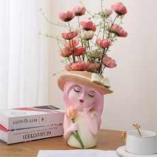 Homeflow 閉眼少女花盆, A, 1個