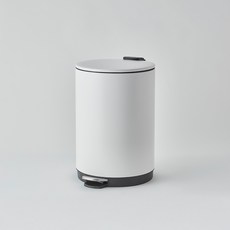 HANSSEM 簡約圓形腳踏式垃圾桶, 白色