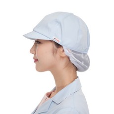 DUDAS 優雅營養師衛生帽 半網狀型 FREE, 藍色, 1個