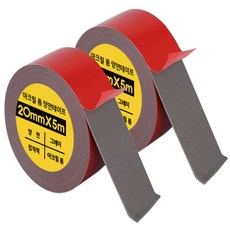 다다 아크릴 폼 양면테이프 20mm x 5m, 그레이, 2개