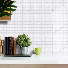 새암 DIA 인테리어 접착식 단열벽지, 화이트망사타일(D-51)