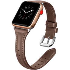 MOHARLAB Apple Watch 纖薄皮革扣環錶帶 38/40/41mm, 可可色