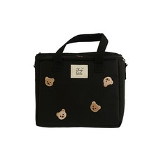 Chez bebe 保冷袋, 熊圖案, 25 x 20 x 13cm, 黑色