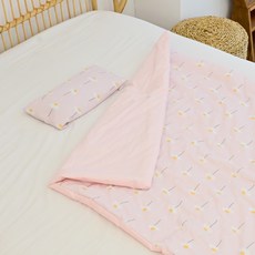 ahtty blanc 棉質枕頭套2入 + 枕芯 + 新生兒薄被套組, 雛菊