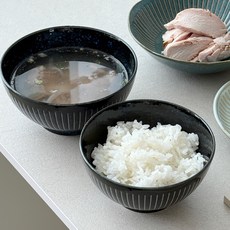 니코트 에브리데이 컬렉션 밥공기 국그릇 2인세트, 네이비, 밥공기 2p + 국그릇 2p, 1세트