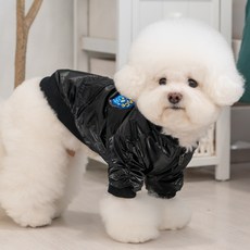 반려동물 스페이스 글로시 기모 하네스 항공 점퍼 JM6723, 블랙, 1개