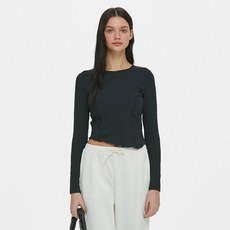 mulawear 女款縫線造型短版長袖T恤 AWSDTL113