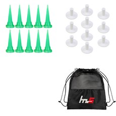 NAYASTYLE HDPE 高爾夫球釘 10入 + TPE 10入 + 收納袋套組, GFYP-163-2+168-3PU