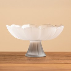 美式公路風霧面花苞高腳甜點水果盤 HR2021, 灰色, 1個