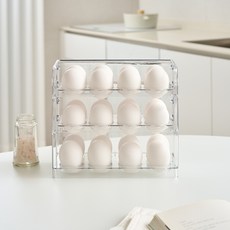 Modern House 3層翻蓋式雞蛋收納盒 24格, 透明, 1個