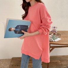 TEETAK 女款寬鬆長版開衩運動衫