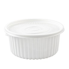 대성기업 성형 원형 탕용기 + 뚜껑 세트 백색 중 DS-367, 50세트