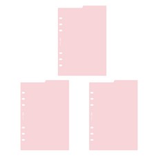 PLEPIC A5 6孔雙面索引墊板 粉紅色 空白 3入, 30張