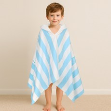 PremierFam 兒童款大耳狗立體型條紋連帽毛巾