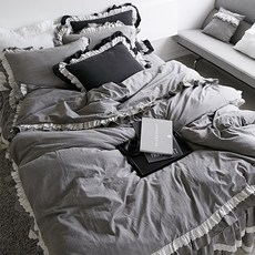 류금숙 특급 바이오 워싱 광목 클래식 호텔식 이불커버, 연그레이
