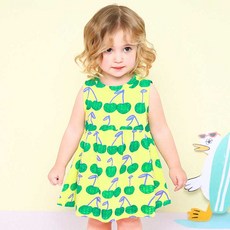 mollimelli 女童透氣新款甜美水果無袖洋裝