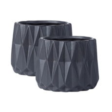 후니마켓 세라믹 무늬 화분, 블랙, 2개